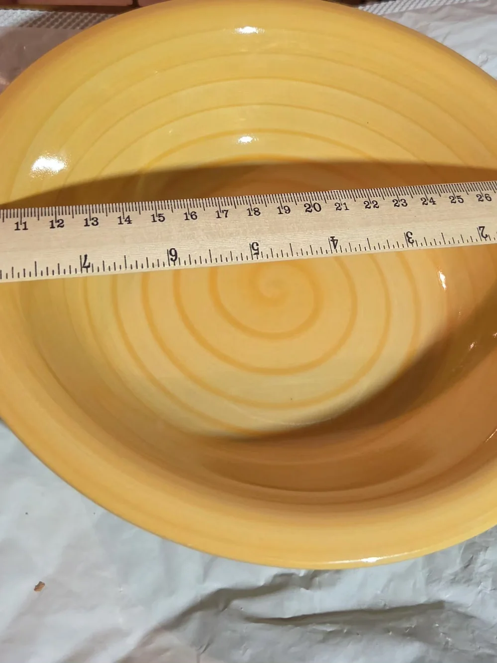 Sunshine Spiral Ceramic Serving Bowl - Yellow